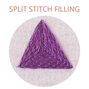 Hand embroidery Filling stitches 2 10 Split stitch hand embroidery