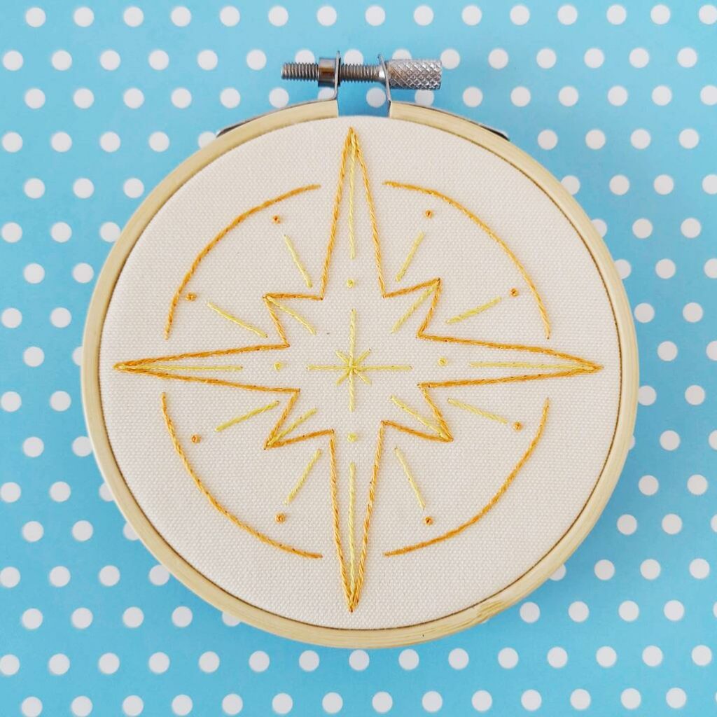 North Star hand embroidery pattern